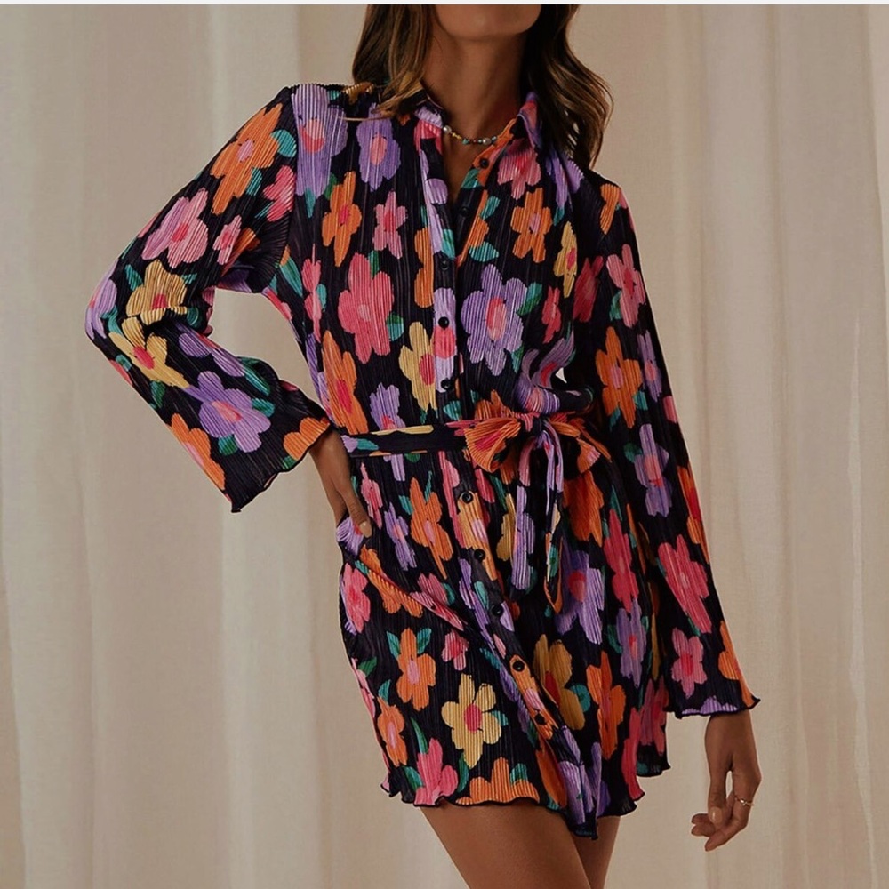 Pepper Mayo floral shirt dress
